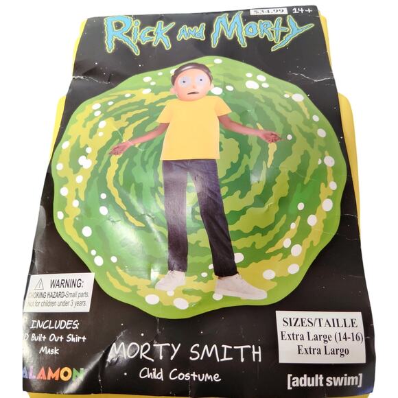 Morty Smith 3D Built-Out Yellow Costume Shirt Kids XL (14-16) Shirt Only - Picture 3 of 8